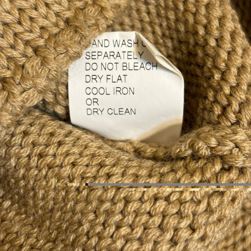 Textured Ruffle V-Neck Sweater in Tan - Picture 8 of 10